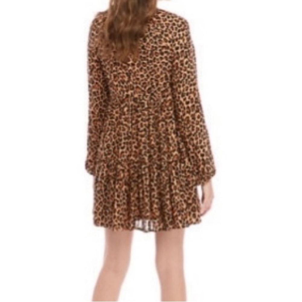 Wonderly NWT Leopard Print Long Sleeve V-Neck Tiered Skirt Mini Dress - Size 3X - Picture 2 of 16